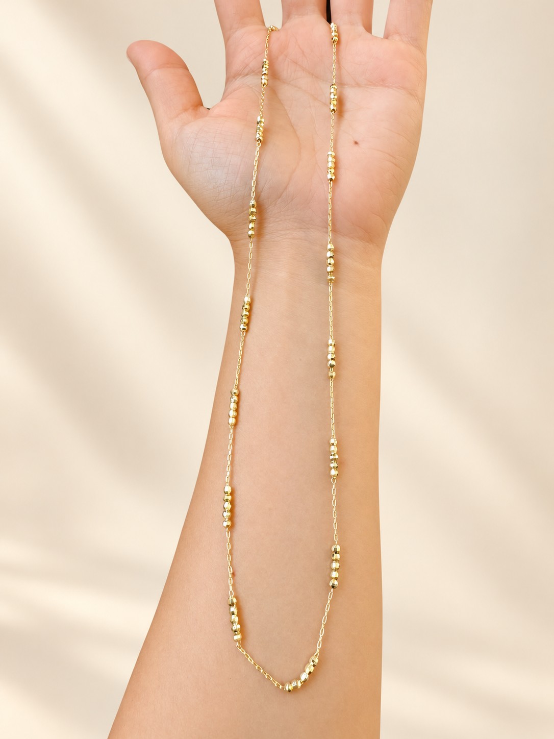 Fully Design 14K Altın Kaplama Dorika Boncuk Uzun Kolye - Görsel 2